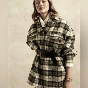 BANANA REPUBLIC Wool/Alpaca Italian Boucle Shirt Jacket Shacket Size XS